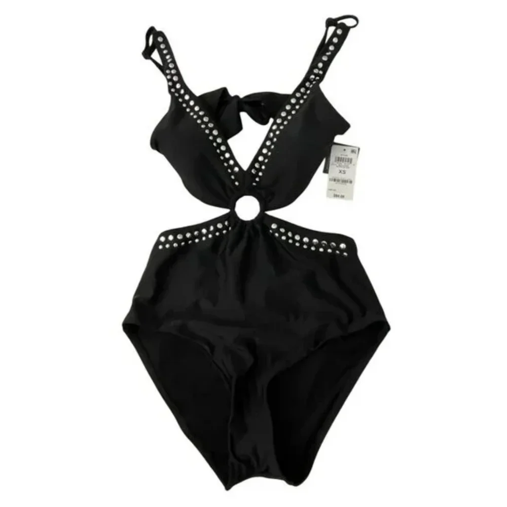 Bar III Women's Tell Me About It Stud One-Piece Swimsuit, NWTs, Size S #A9
